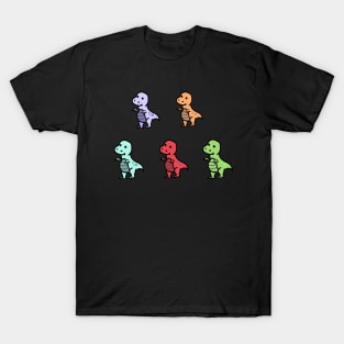 Colorful Dinosaurs Sticker Bundle T-Shirt